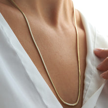 Load image into Gallery viewer, 14K Gold Snake Chain Necklace, Italian Herringbone Chain, Gold Layering Chain, Gift for Her, Classic Gold Chain, Real Gold Jewelry, 2.5mm