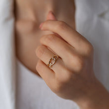 Load image into Gallery viewer, 14K Gold Thin Chain Ring, Gold Knot Ring, Everyday Jewelry, Mother's Day, Birthday Gift, Simple Gold Ring, Gift for Her, Rose Gold Ring