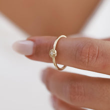 Load image into Gallery viewer, 14k Solid Gold Diamond Solitaire Love Ring,Rose Shaped Solitaire Ring,Dainty Elegant Gold Ring Romantic Diamond Valentine's Sleek Jewelry