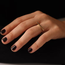 Load image into Gallery viewer, Rectangle Bar Ring, 14K Gold Ring, Handmade Jewelry, Geometric, Gift for Her, Mother's Day, Minimalist Accessory, Gold Stacking Ring