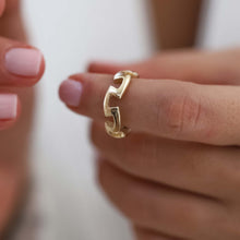 Load image into Gallery viewer, 14k Real Gold Irregular Ring , Gold Stakcable Ring, Minimalist Jewelry, Gold Geometric Band, Unique Design Band, Gold Dainty Zigzag Band