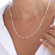 Load image into Gallery viewer, 14k Real Gold Figora Chain, Gold Chain Necklace, Gold 3mm Chain Necklace, Gold Link Chain, 14k Gold Chains, Gold Unisex Chain, Man Necklace