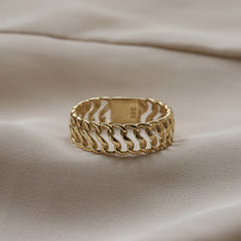 Load image into Gallery viewer, 14K Gold Vienna Chain Ring, Double Chain Ring, Everyday Jewelry, Mother's Day, Birthday Gift, Simple Gold Ring, Gift for Her, Rose Gold Ring