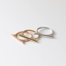 Load image into Gallery viewer, Rectangle Bar Ring, 14K Gold Ring, Handmade Jewelry, Geometric, Gift for Her, Mother's Day, Minimalist Accessory, Gold Stacking Ring