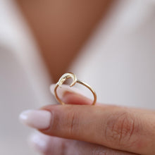 Load image into Gallery viewer, 14K Gold Moon Ring, Minimalist Gold Ring, Stacking Jewelry, Unisex Jewelry, Crescent Ring, Celestial, Birthday, Half Moon, Planet Jewelry