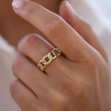 Load image into Gallery viewer, 14K Gold Woven Chain Ring, Gold Knot Ring, Everyday Jewelry, Mother's Day, Birthday Gift, Simple Gold Ring, Gift for Her, Curb Chain