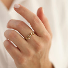 Load image into Gallery viewer, 14K Solid Gold Thin Olive Leaf Ring, Minimal Stackable Ring, Wrap Ring, Branch, Mother's Day, Birthday Gift, Simple Gold Ring, Rose Gold