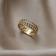Load image into Gallery viewer, 14K Gold Vienna Chain Ring, Double Chain Ring, Everyday Jewelry, Mother's Day, Birthday Gift, Simple Gold Ring, Gift for Her, Rose Gold Ring