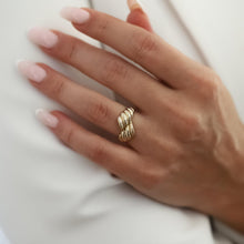 Load image into Gallery viewer, 14K Gold Geometric Croissant Ring, Retro Gold Ring, Everyday Jewelry, Mother's Day, Birthday Gift, Simple Gold Ring, Gift for Her, Rose Gold
