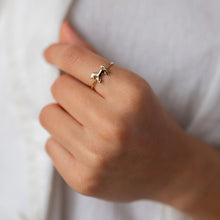 Load image into Gallery viewer, Gold Horse Ring, Minimal Stackable Ring, Equestrian, Everyday Jewelry, Mother's Day, Birthday, Astrology, Crab Ring, Gift for Her, 14K