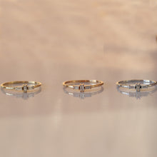 Load image into Gallery viewer, 14K Gold Triple Baguette Diamond Ring, Minimal Wedding Band, Promise Ring, Dainty Stacking Ring, Real Gold Jewelry, Anniversary, Birthday