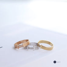 Load image into Gallery viewer, Woven Diamond Ring, Minimal Stacking Ring, Thin Gold Ring, Rose Gold, Promise Ring, Everyday Jewelry, Mother's Day, Birthday Gift