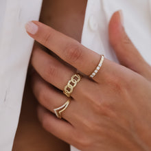 Load image into Gallery viewer, 14K Gold Woven Chain Ring, Gold Knot Ring, Everyday Jewelry, Mother's Day, Birthday Gift, Simple Gold Ring, Gift for Her, Curb Chain