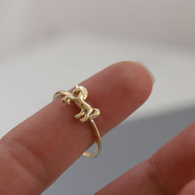 Load image into Gallery viewer, Gold Horse Ring, Minimal Stackable Ring, Equestrian, Everyday Jewelry, Mother's Day, Birthday, Astrology, Crab Ring, Gift for Her, 14K