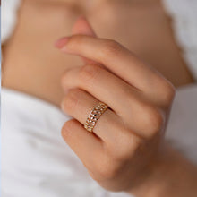 Load image into Gallery viewer, 14K Gold Vienna Chain Ring, Double Chain Ring, Everyday Jewelry, Mother's Day, Birthday Gift, Simple Gold Ring, Gift for Her, Rose Gold Ring