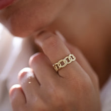 Load image into Gallery viewer, 14K Gold Woven Chain Ring, Gold Knot Ring, Everyday Jewelry, Mother's Day, Birthday Gift, Simple Gold Ring, Gift for Her, Curb Chain