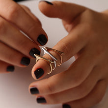 Load image into Gallery viewer, Rectangle Bar Ring, 14K Gold Ring, Handmade Jewelry, Geometric, Gift for Her, Mother's Day, Minimalist Accessory, Gold Stacking Ring