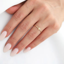 Load image into Gallery viewer, 14k Solid Gold Diamond Solitaire Love Ring,Rose Shaped Solitaire Ring,Dainty Elegant Gold Ring Romantic Diamond Valentine's Sleek Jewelry