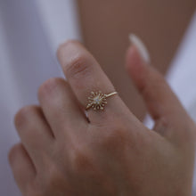 Load image into Gallery viewer, 14K Gold Diamond Star Ring,Minimal Stackable Ring, Celestial Jewelry, Constellation Ring, Birthday Sun Gift, Simple Gold Ring, Rose Gold