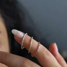 Load image into Gallery viewer, 14K Gold Twist Ring, Gold Stacking Ring, Braided Ring, Dainty Everyday Jewelry, Minimalist Wedding Band, Gift for Her, Anniversary Gift