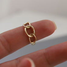 Load image into Gallery viewer, 14K Gold Thin Chain Ring, Gold Knot Ring, Everyday Jewelry, Mother's Day, Birthday Gift, Simple Gold Ring, Gift for Her, Rose Gold Ring