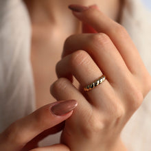 Load image into Gallery viewer, Thin Twisted Rope Ring, 14K Gold Braided Ring, Minimalist Fine Jewelry, Gift for Her, Statement Ring, Dome Ring, Everyday Gold Jewelry