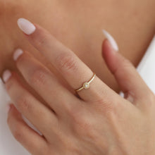 Load image into Gallery viewer, 14k Solid Gold Diamond Solitaire Love Ring,Rose Shaped Solitaire Ring,Dainty Elegant Gold Ring Romantic Diamond Valentine's Sleek Jewelry