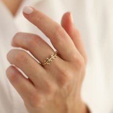 Load image into Gallery viewer, 14K Solid Gold Thin Olive Leaf Ring, Minimal Stackable Ring, Wrap Ring, Branch, Mother's Day, Birthday Gift, Simple Gold Ring, Rose Gold