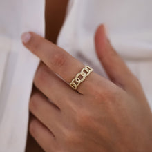 Load image into Gallery viewer, 14K Gold Woven Chain Ring, Gold Knot Ring, Everyday Jewelry, Mother's Day, Birthday Gift, Simple Gold Ring, Gift for Her, Curb Chain