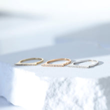 Load image into Gallery viewer, Diamond Rectangle Bar Ring, 14K Gold Ring, 1.4mm Handmade, Geometric, Gift for Her, Mother's Day, Minimalist Accessory, Gold Stacking Ring