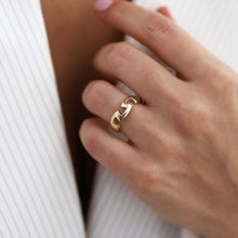 Load image into Gallery viewer, 14k Real Gold Irregular Ring , Gold Stakcable Ring, Minimalist Jewelry, Gold Geometric Band, Unique Design Band, Gold Dainty Zigzag Band