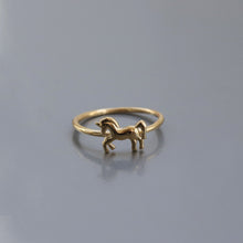 Load image into Gallery viewer, Gold Horse Ring, Minimal Stackable Ring, Equestrian, Everyday Jewelry, Mother's Day, Birthday, Astrology, Crab Ring, Gift for Her, 14K