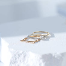 Load image into Gallery viewer, Diamond Rectangle Bar Ring, 14K Gold Ring, 1.4mm Handmade, Geometric, Gift for Her, Mother's Day, Minimalist Accessory, Gold Stacking Ring