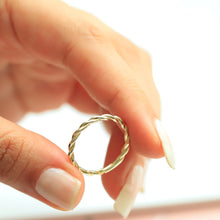 Load image into Gallery viewer, 14K Gold Twist Ring, Gold Stacking Ring, Braided Ring, Dainty Everyday Jewelry, Minimalist Wedding Band, Gift for Her, Anniversary Gift