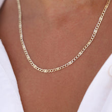 Load image into Gallery viewer, 14k Real Gold Figora Chain, Gold Chain Necklace, Gold 3mm Chain Necklace, Gold Link Chain, 14k Gold Chains, Gold Unisex Chain, Man Necklace