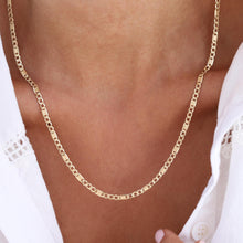 Load image into Gallery viewer, 14k Real Gold Figora Chain, Gold Chain Necklace, Gold 3mm Chain Necklace, Gold Link Chain, 14k Gold Chains, Gold Unisex Chain, Man Necklace