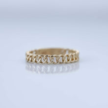 Load image into Gallery viewer, 14K Gold Thin Curb Chain Ring, Gold Knot Ring, Everyday Jewelry, Mother's Day, Birthday Gift, Simple Gold Ring, Gift for Her, Rose Gold Ring
