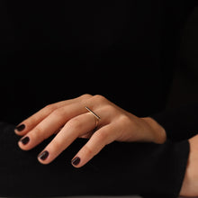 Load image into Gallery viewer, Rectangle Bar Ring, 14K Gold Ring, Handmade Jewelry, Geometric, Gift for Her, Mother's Day, Minimalist Accessory, Gold Stacking Ring