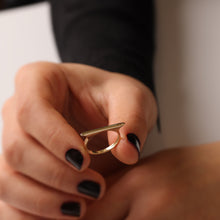 Load image into Gallery viewer, Rectangle Bar Ring, 14K Gold Ring, Handmade Jewelry, Geometric, Gift for Her, Mother's Day, Minimalist Accessory, Gold Stacking Ring