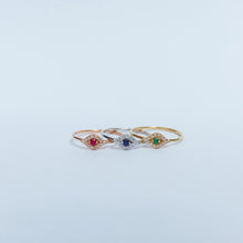 Load image into Gallery viewer, Diamond Evil Eye Stacking Ring, Personalized Jewelry, Minimal Gold Ring, Birthstone, Birthday Gift, Gift for Her, Nazar, Protection, Baby
