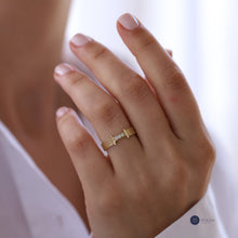 Load image into Gallery viewer, Woven Diamond Ring, Minimal Stacking Ring, Thin Gold Ring, Rose Gold, Promise Ring, Everyday Jewelry, Mother's Day, Birthday Gift
