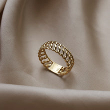 Load image into Gallery viewer, 14K Gold Vienna Chain Ring, Double Chain Ring, Everyday Jewelry, Mother's Day, Birthday Gift, Simple Gold Ring, Gift for Her, Rose Gold Ring