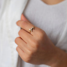 Load image into Gallery viewer, Gold Horse Ring, Minimal Stackable Ring, Equestrian, Everyday Jewelry, Mother's Day, Birthday, Astrology, Crab Ring, Gift for Her, 14K