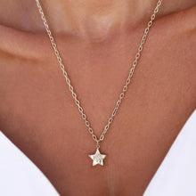 Load image into Gallery viewer, 14k Real Gold Star Necklace, Gold Star Charm, Celestial Jewelry, Gold Star Charm, Layered 3D Star Pendant, Gold Chain Necklace, Star Charm