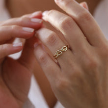 Load image into Gallery viewer, Double Infinity Ring, Dainty Gold Ring, Gift for Her, Valentine's Day, Eternity Ring, Minimal Gold Jewelry, Stacking Ring, Anniversary Gift