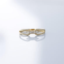 Load image into Gallery viewer, Double Stranded Diamond Ring, Minimal Stacking Ring, Thin Gold Ring, Rose Gold, Promise Ring, Everyday Jewelry, Mother's Day, Birthday Gift