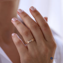 Load image into Gallery viewer, Woven Diamond Ring, Minimal Stacking Ring, Thin Gold Ring, Rose Gold, Promise Ring, Everyday Jewelry, Mother's Day, Birthday Gift
