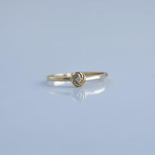 Load image into Gallery viewer, 14k Solid Gold Diamond Solitaire Love Ring,Rose Shaped Solitaire Ring,Dainty Elegant Gold Ring Romantic Diamond Valentine's Sleek Jewelry
