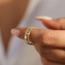 Load image into Gallery viewer, 14K Gold Vienna Chain Ring, Double Chain Ring, Everyday Jewelry, Mother's Day, Birthday Gift, Simple Gold Ring, Gift for Her, Rose Gold Ring
