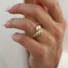 Load image into Gallery viewer, 14K Gold Geometric Croissant Ring, Retro Gold Ring, Everyday Jewelry, Mother's Day, Birthday Gift, Simple Gold Ring, Gift for Her, Rose Gold